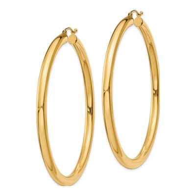 14K Yellow Gold 60mm Tube Hoop Earrings – view 3