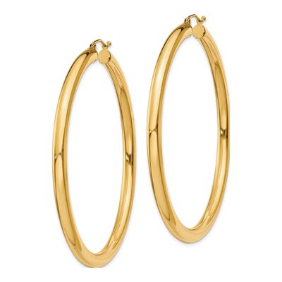 14K Yellow Gold 60mm Tube Hoop Earrings – view 2