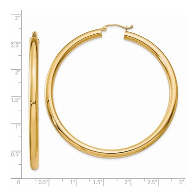 14K Yellow Gold 60mm Tube Hoop Earrings – view 4