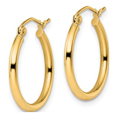 10K Yellow Gold 20mm Hoop Earrings – view 3