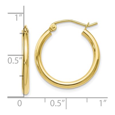 10K Yellow Gold 20mm Hoop Earrings – view 5