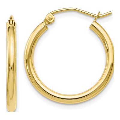 10K Yellow Gold 20mm Hoop Earrings