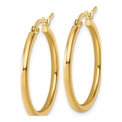 10K Yellow Gold 25mm Hoop Earrings – view 3