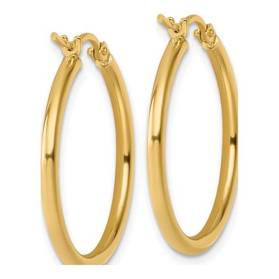 10K Yellow Gold 25mm Hoop Earrings – view 5