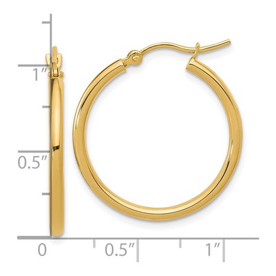 10K Yellow Gold 25mm Hoop Earrings – view 6