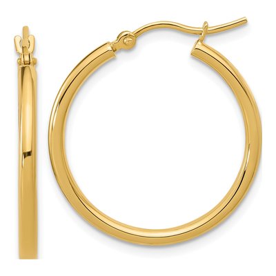 10K Yellow Gold 25mm Hoop Earrings