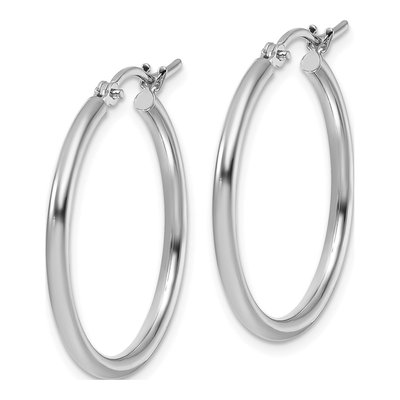 10K White Gold 25mm Hoop Earrings – view 3