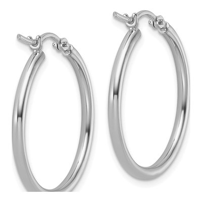 10K White Gold 25mm Hoop Earrings – view 5