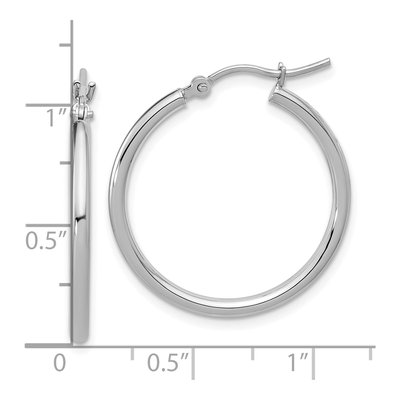 10K White Gold 25mm Hoop Earrings – view 6