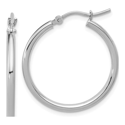 10K White Gold 25mm Hoop Earrings