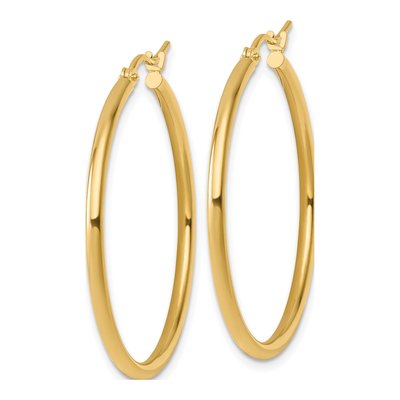 10K Yellow Gold 35mm Hoop Earrings – view 3