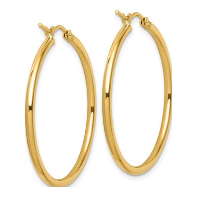 10K Yellow Gold 35mm Hoop Earrings – view 5