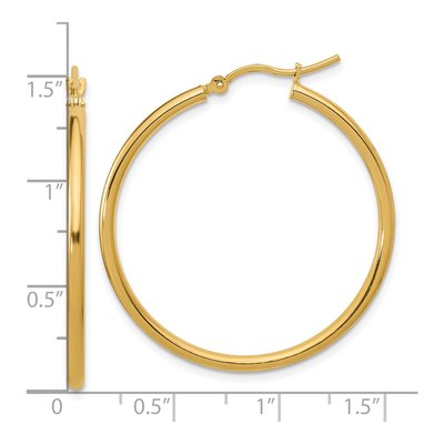 10K Yellow Gold 35mm Hoop Earrings – view 6