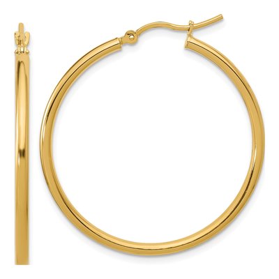 10K Yellow Gold 35mm Hoop Earrings