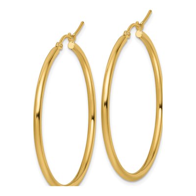 10K Yellow Gold 40mm Hoop Earrings – view 3