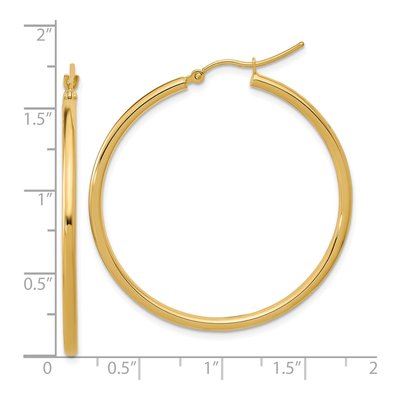 10K Yellow Gold 40mm Hoop Earrings – view 6