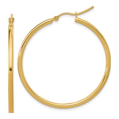 10K Yellow Gold 40mm Hoop Earrings