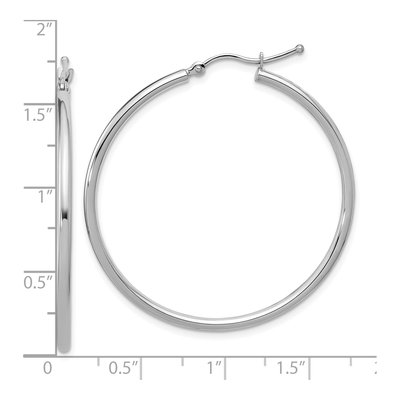 10K White Gold 40mm Hoop Earrings – view 6