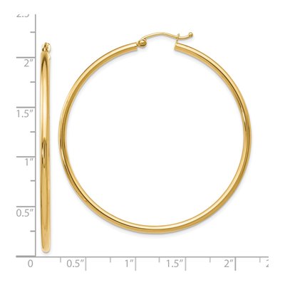 10K Yellow Gold 50mm Hoop Earrings – view 5