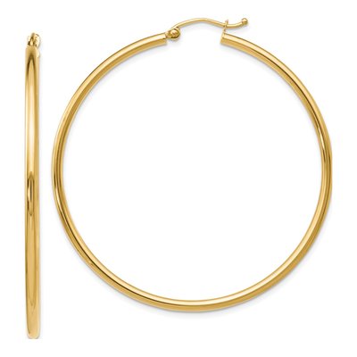10K Yellow Gold 50mm Hoop Earrings
