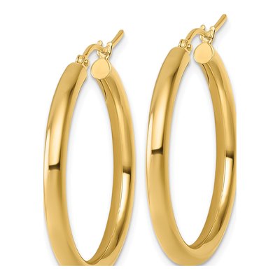 10K Yellow Gold 30mm Hoop Earrings – view 3