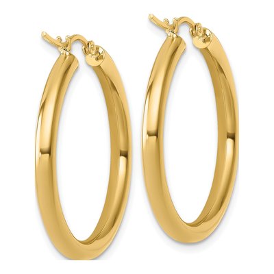 10K Yellow Gold 30mm Hoop Earrings – view 5