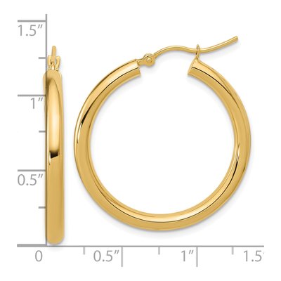 10K Yellow Gold 30mm Hoop Earrings – view 6