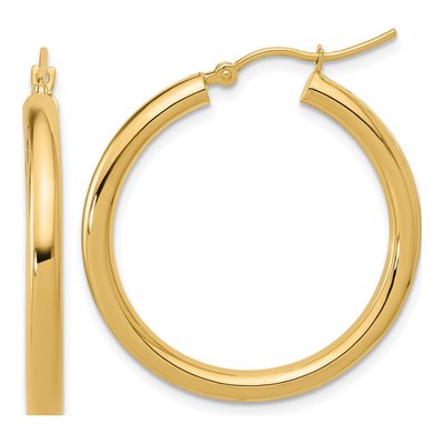 10K Yellow Gold 30mm Hoop Earrings
