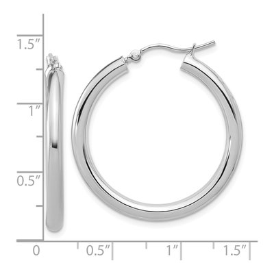 10K White Gold 30mm Hoop Earrings – view 6