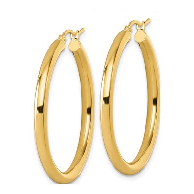 10K Yellow Gold 35mm Hoop Earrings – view 3