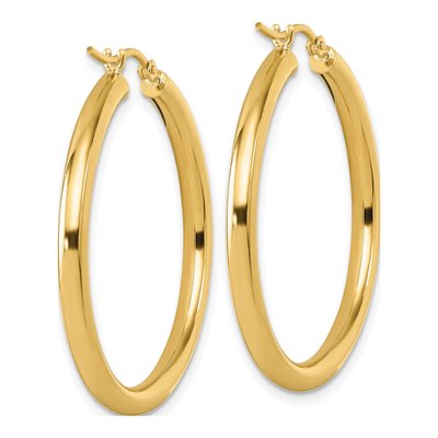 10K Yellow Gold 35mm Hoop Earrings – view 5