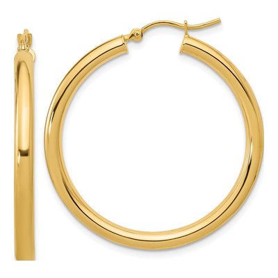 10K Yellow Gold 35mm Hoop Earrings