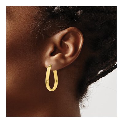 10K Yellow Gold 27mm Hoop Earrings – view 4