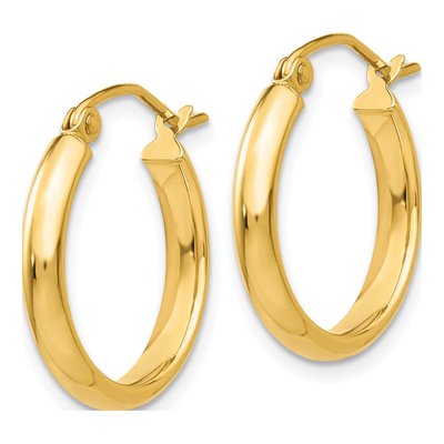 14K Yellow Gold 18mm Tube Hoop Earrings – view 2