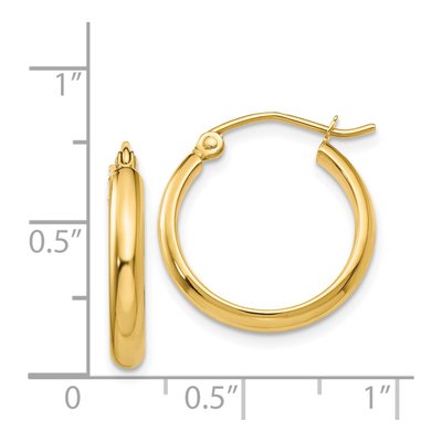14K Yellow Gold 18mm Tube Hoop Earrings – view 4