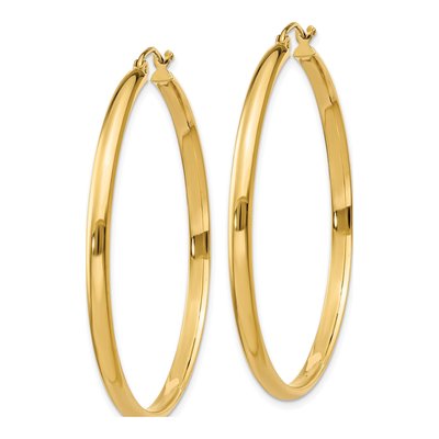 14K Yellow Gold 40mm Tube Hoop Earrings – view 2