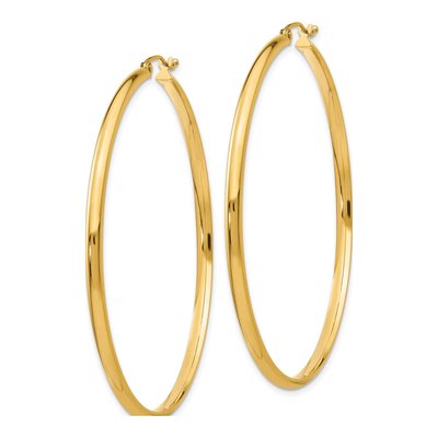 14K Yellow Gold 55mm Tube Hoop Earrings – view 3