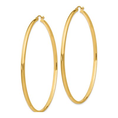 14K Yellow Gold 65mm Tube Hoop Earrings – view 2