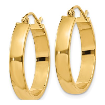 14K Yellow Gold 25mm Tube Hoop Earrings – view 3