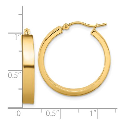 14K Yellow Gold 25mm Tube Hoop Earrings – view 5