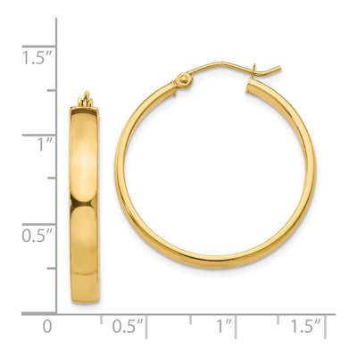 14K Yellow Gold 28mm Tube Hoop Earrings – view 4