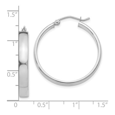 14K White Gold 28mm Tube Hoop Earrings – view 4