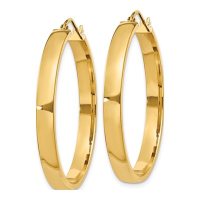 14K Yellow Gold 35mm Tube Hoop Earrings – view 3