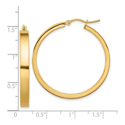 14K Yellow Gold 35mm Tube Hoop Earrings – view 5