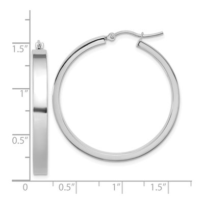14K White Gold 35mm Tube Hoop Earrings – view 2