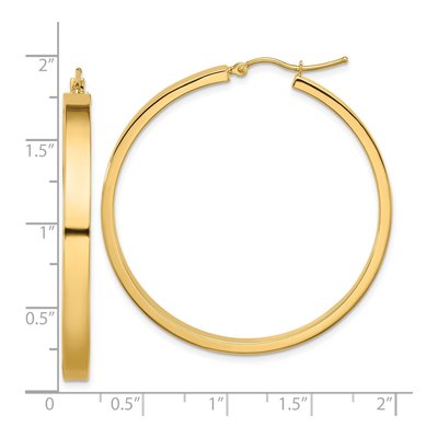 14K Yellow Gold 45mm Tube Hoop Earrings – view 5