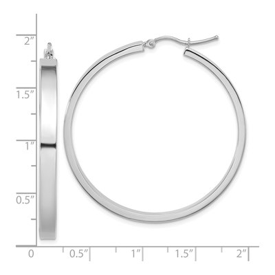 14K White Gold 45mm Tube Hoop Earrings – view 2