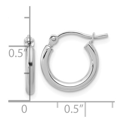 10K White Gold 12mm Hoop Earrings – view 6