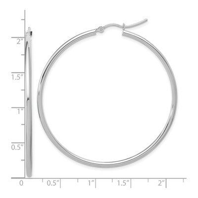 10K White Gold 50mm Hoop Earrings – view 6