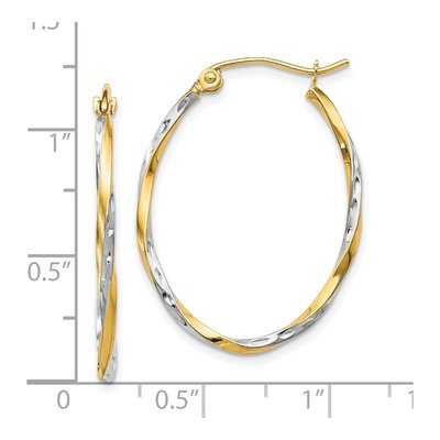 10K Yellow Gold 30mm Oval Hoop Earrings – view 5